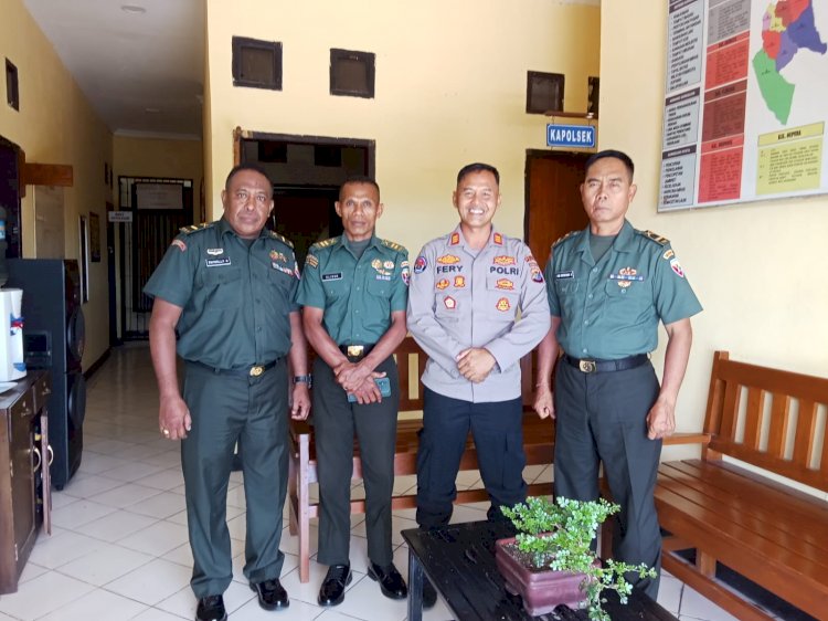 Sinergitas TNI/Polri, Kapolsek Maulafa Terima Kunjungan Silaturahmi dari Korem 161 Kupang.