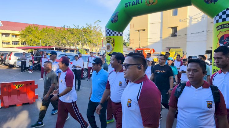 Peringati Hari Bhayangkara Ke-79, Polresta Kupang Kota dan Bhayangkari Partisipasi Dalam Jalan Sehat Polda NTT.