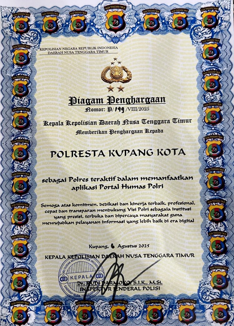 3 Hari Rakernis Bidang Humas Polda NTT, Polresta Kupang Kota Dapat Apresiasi.