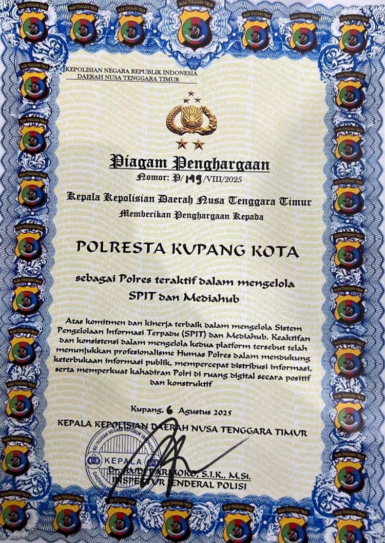 3 Hari Rakernis Bidang Humas Polda NTT, Polresta Kupang Kota Dapat Apresiasi.
