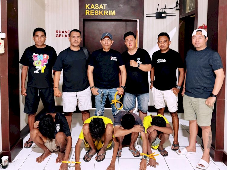 Kurang dari Sehari, Jatanras Polresta Kupang Kota Ringkus Lima Terduga Pelaku Pencurian Baterai Senilai Rp228 Juta.