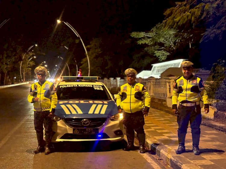 Satlantas Polresta Kupang Kota Gelar Patroli, Antisipasi Balapan Liar dan Tegakkan Kedisiplinan Berlalu Lintas.