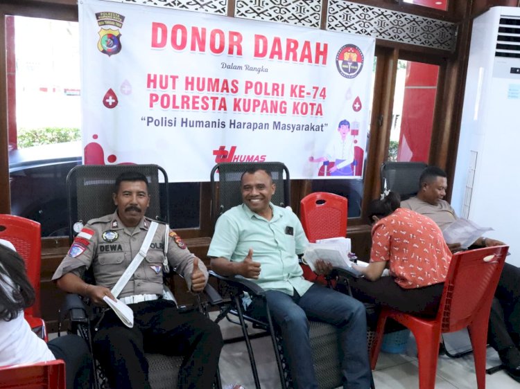 Setetes Darah untuk Sesama, Polresta Kupang Kota Donor Darah Sambut Hari Jadi ke-74 Humas Polri.