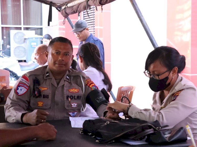 Setetes Darah untuk Sesama, Polresta Kupang Kota Donor Darah Sambut Hari Jadi ke-74 Humas Polri.
