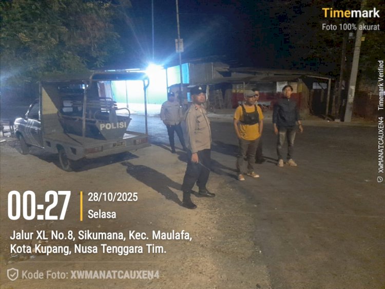 Kanit Samapta IPTU Wempi Pimpin Patroli Cipta Kondisi, Upaya Polsek Maulafa Jamin Keamanan Warga di Malam Hari.