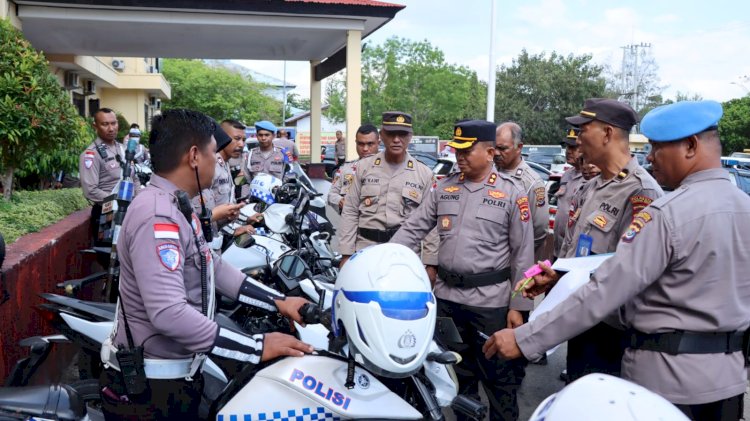 Wakapolresta Kupang Kota Cek Kesiapan Kendaraan Dinas untuk Dukung Tugas Operasional