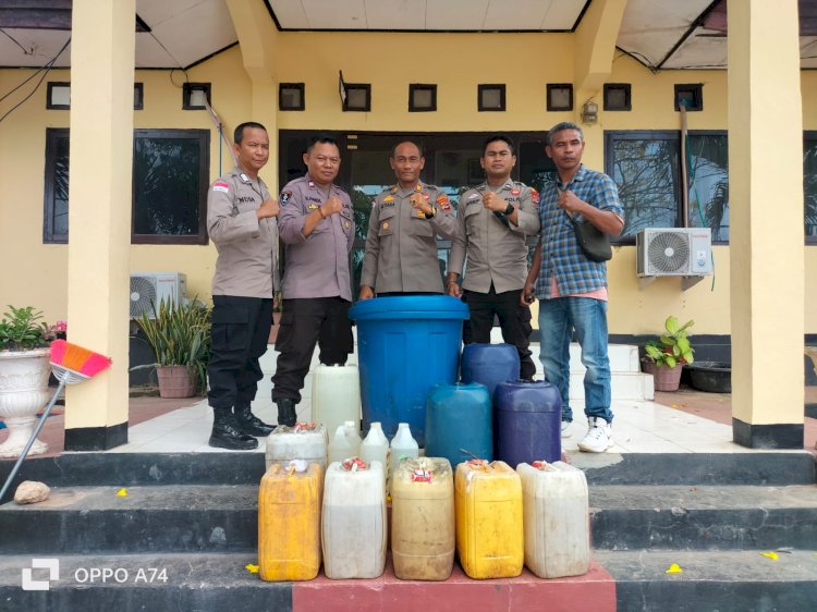Polsek Alak, Polresta Kupang Kota Amankan 260 Liter Miras Tradisional Jenis Sopi di Kelurahan Naioni.