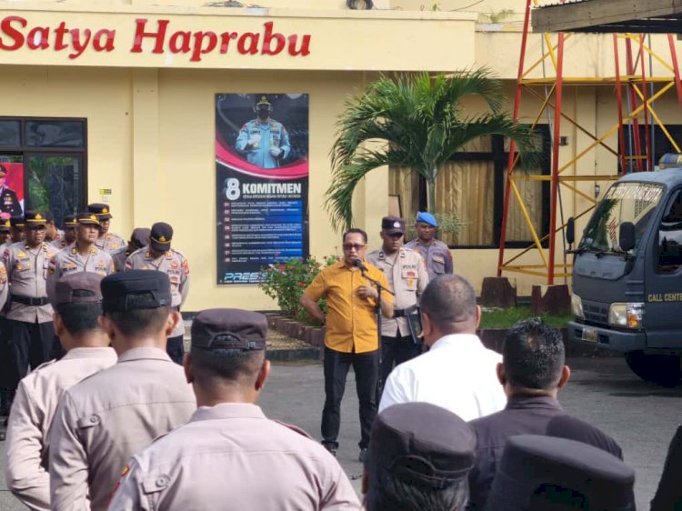 Pimpin Apel Pagi, Kasat Intelkam Perintahkan Anggota Polresta Kupang Kota Stop Miras.