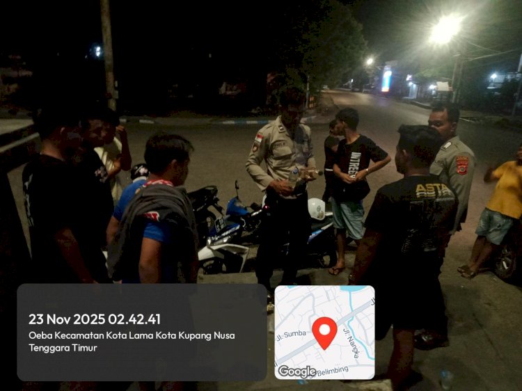 Polsek Kota Lama Tingkatkan Patroli Malam, Bubarkan Kelompok Pemuda yang Nongkrong Sambil Konsumsi Miras.