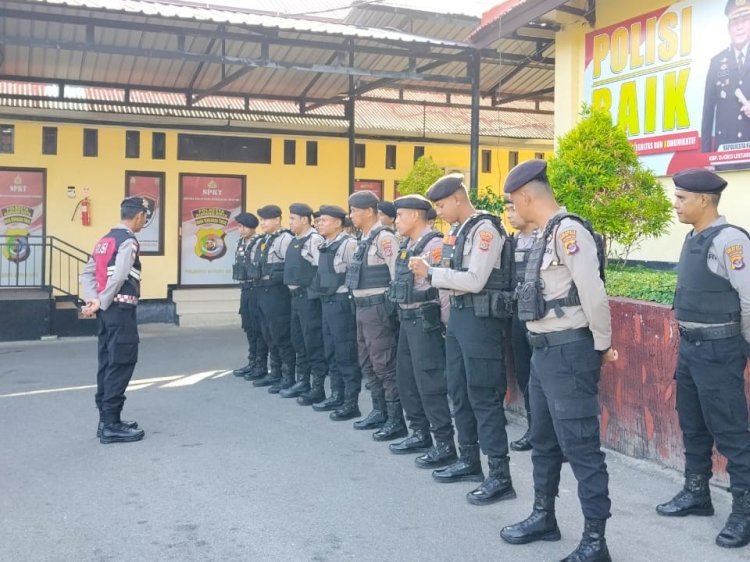 Personel Pamobvit Polresta Diterjunkan untuk Amankan Objek Vital di Kota Kupang