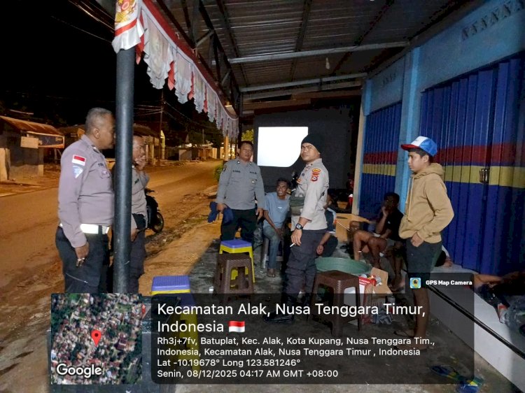 Patroli Dini Hari, Polsek Alak Laksanakan Cipta Kondisi di Sejumlah Titik Rawan.