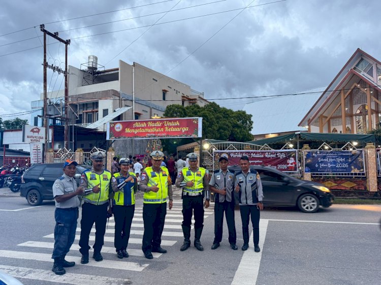 Polresta Kupang Kota Libatkan Polda NTT dan Elemen Masyarakat, Amankan Ibadah Natal 2025.