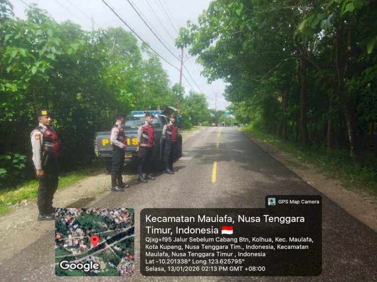 Satsamapta Polresta Kupang Kota Gelar Patroli Rutin dan Tanggap Bencana di Wilayah Kota Kupang