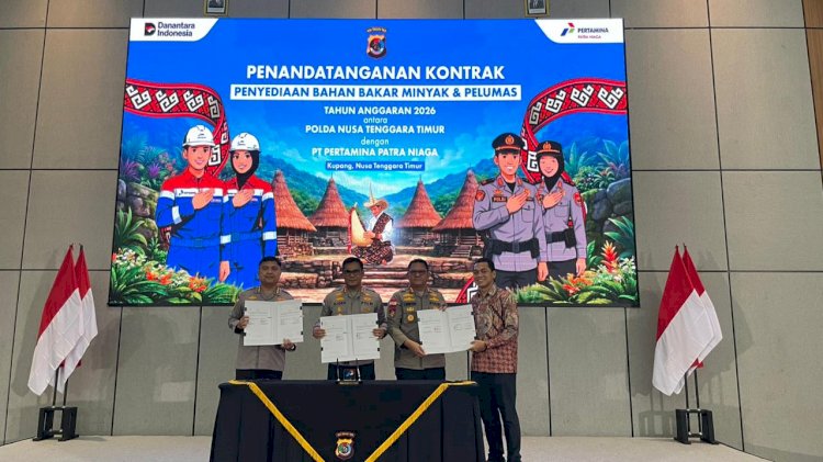 Kapolresta Kupang Kota Hadiri Penandatanganan Kontrak BBM dan Pelumas T.A 2026 bersama Pertamina Patra Niaga