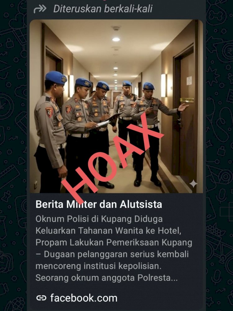 Isu Anggota Polresta Bawa Tahanan ke Hotel Adalah Hoax atau Tidak Benar