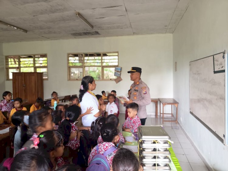 Kapolsek Maulafa Kunjungi SD Negeri Oehendak, Tekankan Kualitas MBG dan Berikan Motivasi kepada Murid.