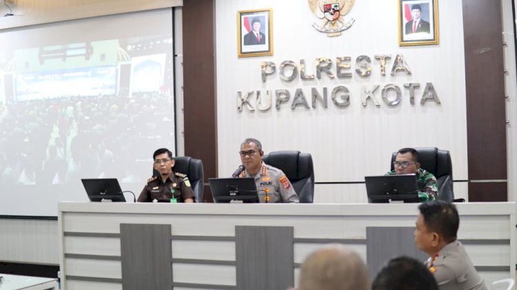 Jelang Operasi Ketupat 2026: Kapolresta Kupang Kota dan Forkopimda Ikuti Rakor Lintas Sektoral Bersama Kapolri.