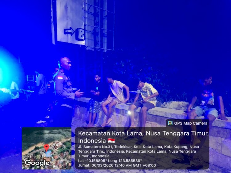 Patroli Dialogis Cipta Kondisi, Polresta Kupang Kota Pastikan Situasi Kamtibmas Tetap Aman di Malam Hari.