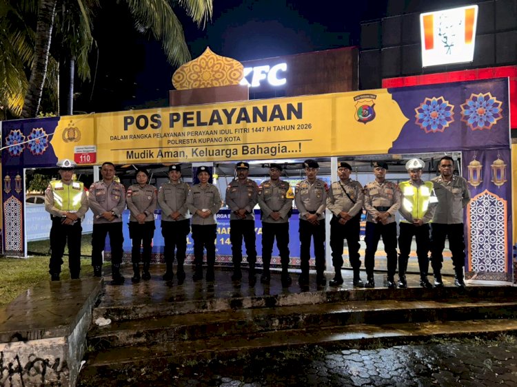 Satgas Preemtif Polresta Kupang Kota Intensifkan Sambang dan Imbauan Kamtibmas, Pastikan Pos Yan Ops Ketupat Turangga 2026 Siap Layani Masyarakat.