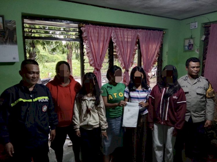 Sinergi Bhabinkamtibmas Fatufeto dan Oebufu, Selesaikan Konflik Remaja Secara Kekeluargaan.