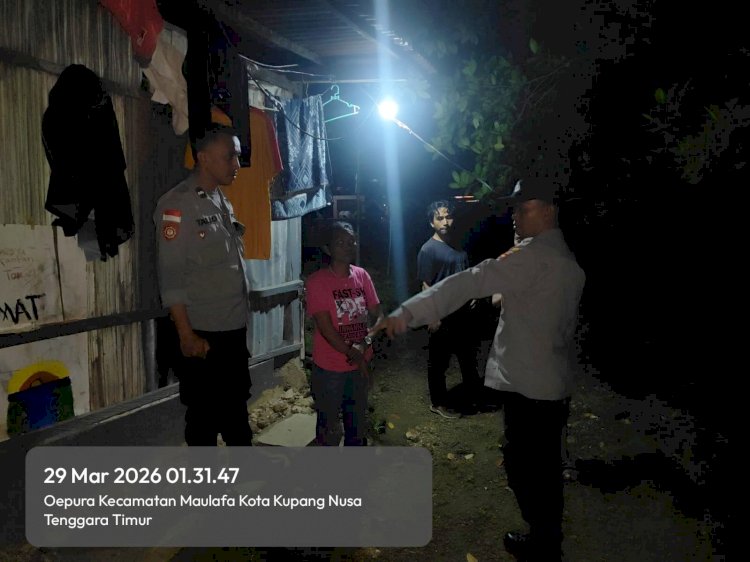 Patroli Dini Hari Polsek Maulafa Jaga Kamtibmas Kondusif, Respons Cepat Kasus KDRT di Oepura.