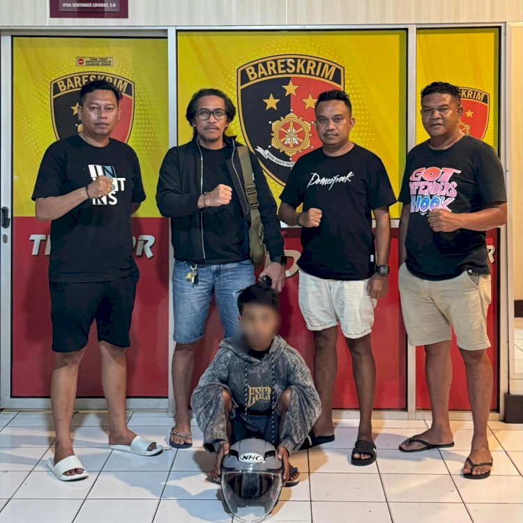 Terekam CCTV, Jatanras Polresta Kupang Kota Ringkus Pencuri Helm Milik Peserta Seleksi Polri.