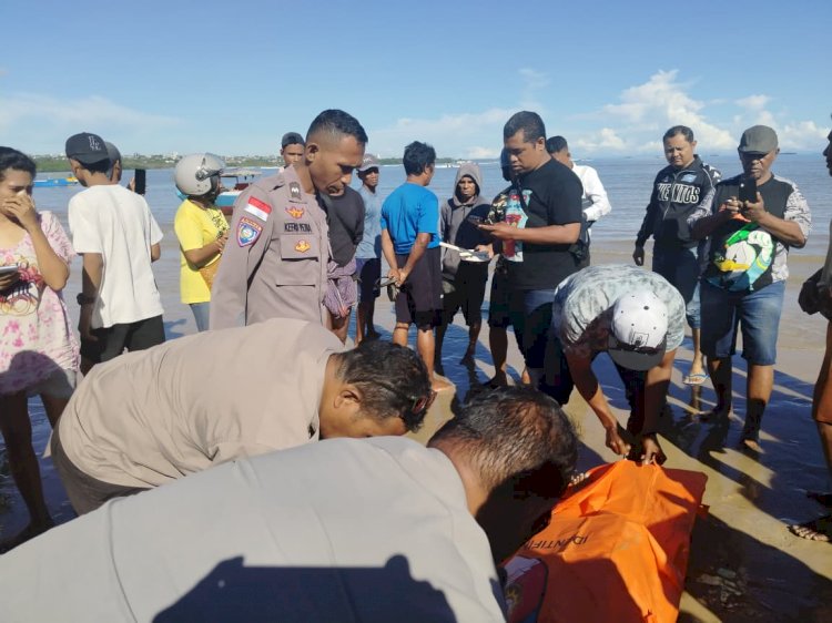Polsek Kota Lama Olah TKP Penemuan Mayat di Pantai Wisata Oesapa dan Evakuasi ke RS. Bhayangkara