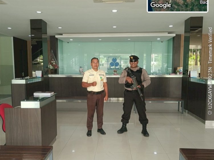 Jaga Keamanan Perbankan, Unit Pamobvit Polresta Kupang Kota Tingkatkan Pengamanan.