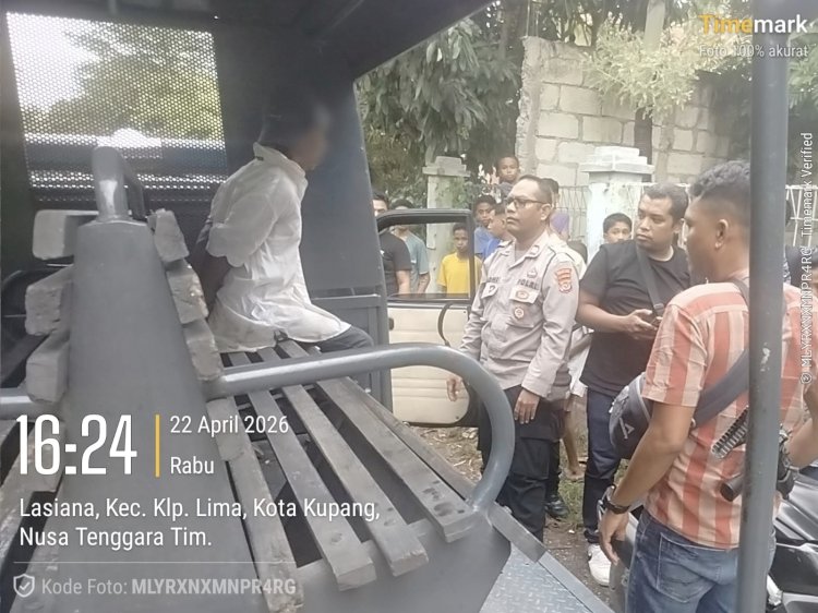 Respon Cepat Laporan 110, Bhabinkamtibmas dan Piket Polsek Kota Lama Amankan Pria Berinisial Sajam yang Resahkan Warga Lasiana.