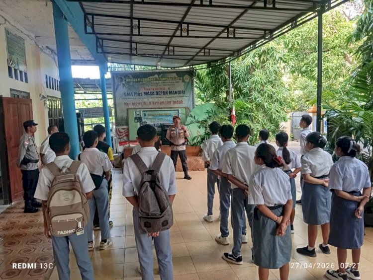 Polsek Alak Beri Imbauan Dampak Penggunaan HP di Sekolah, dan Sosialisasi KUHP Nasional.