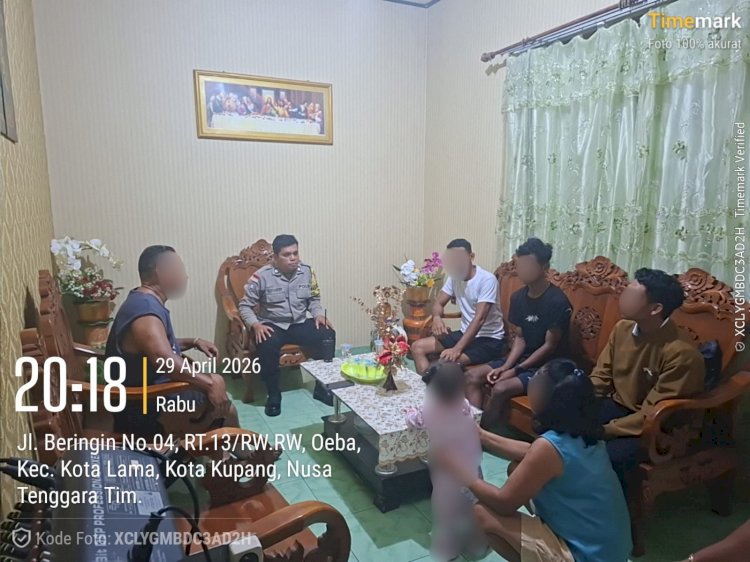 Selesaikan Pencurian HP Antar Anak Kos, Bhabinkamtibmas Oeba Kedepankan Keadilan Restoratif.