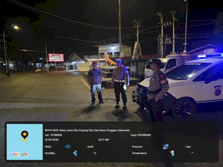 Patroli Presisi Berbasis Data dan Wasdal Digital, Polresta Kupang Kota Pastikan Kamtibmas Tetap Kondusif.