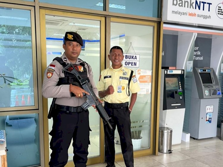Polresta Kupang Kota Perketat Pengamanan Objek Vital Nasional, Belasan Bank dan Pegadaian Dijaga Ketat.
