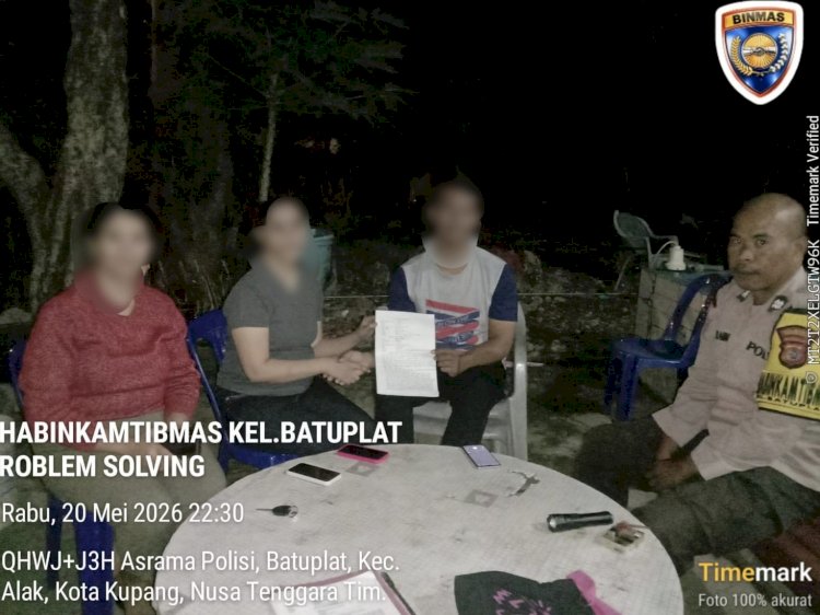 Bhabinkamtibmas Batuplat Berhasil Mediasi Kasus Dugaan Penggelapan Emas 47 Gram Secara Kekeluargaan.
