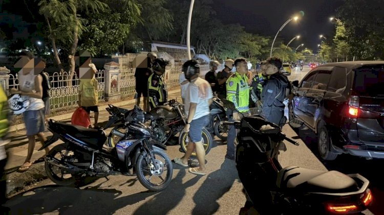 Malam Minggu Kelabu Bagi Pelaku Balap Liar, Satlantas Polresta Kupang Kota Amankan 25 Sepeda Motor.