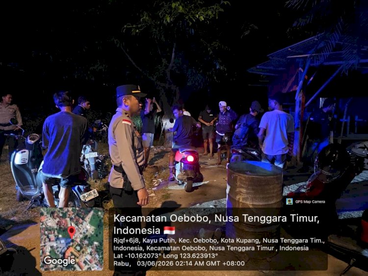 Polresta Kupang Kota Intensifkan Patroli Malam, Humanis Bubarkan Kelompok Pemuda Konsumsi Miras.