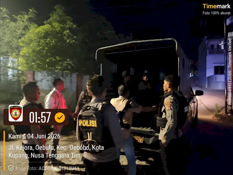 Respons Cepat Laporan 110, Sat Samapta Polresta Kupang Kota dan Polsek Kota Raja Amankan 5 Pemuda Pelaku Tawuran.