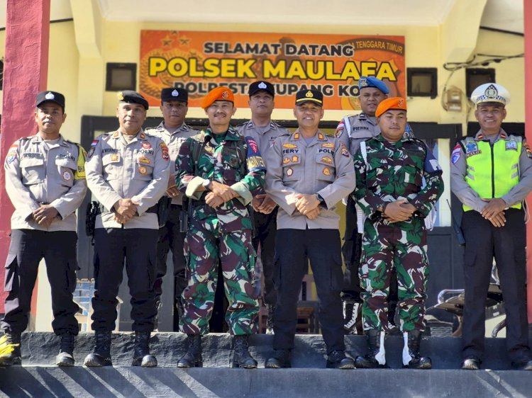Perkuat Sinergitas TNI-Polri, Kapolsek Maulafa Terima Kunjungan Babinterau dari Kopasgat Kupang.