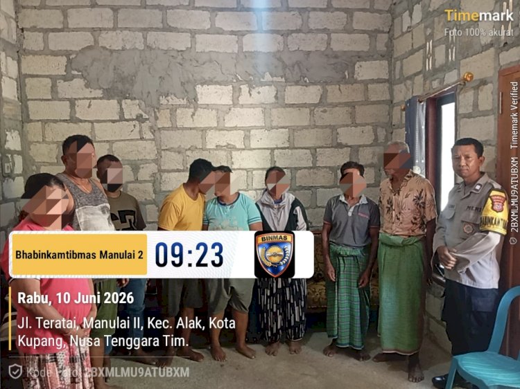 Bhabinkamtibmas Manulai II Berhasil Mediasi Kasus KDRT, Diselesaikan Secara Kekeluargaan.