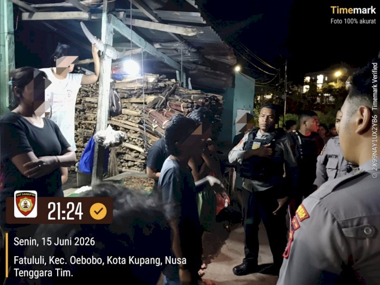 Patroli Lampu Biru Sat Samapta Polresta Kupang Kota Ciptakan Rasa Aman, Satu Pelaku Keributan Diamankan.