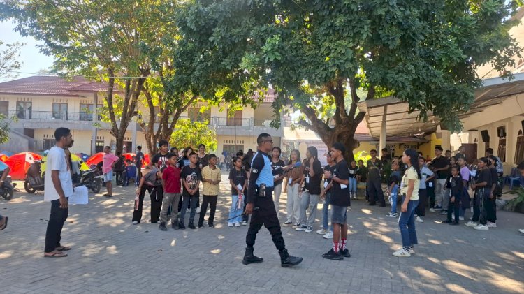Bhabinkamtibmas Bakunase II Amankan Jambore PART GMIT Alfa Omega Labat dan Pelepasan Peserta Lomba Lintas Alam