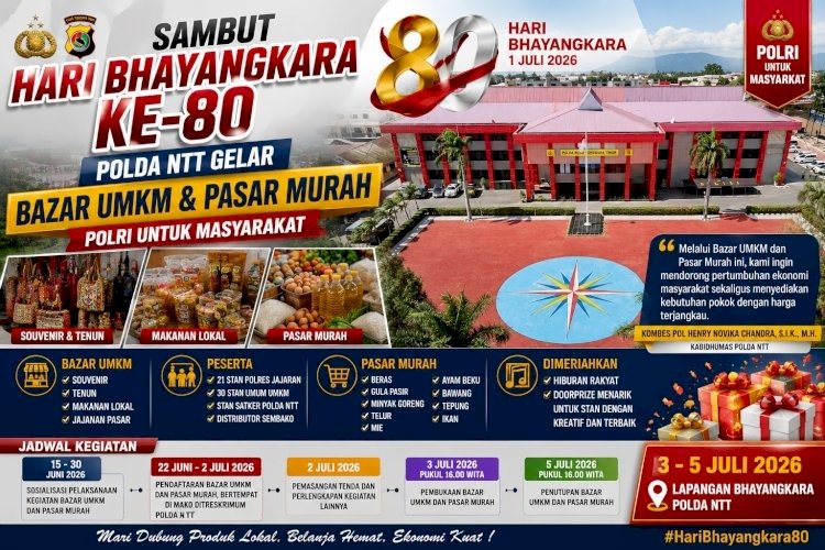 Sambut Hari Bhayangkara ke-80, Polda NTT Siapkan Bazar UMKM dan Pasar Murah untuk Masyarakat.