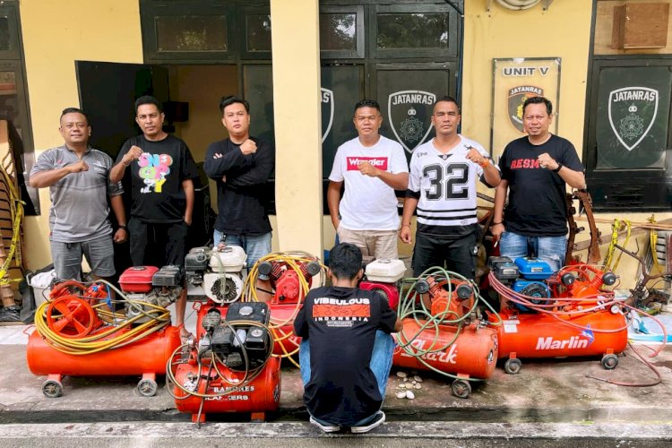 Satreskrim Polresta Kupang Kota Ungkap Pencurian Kompresor Tambal Ban, Pelaku Ditangkap di Lasiana.