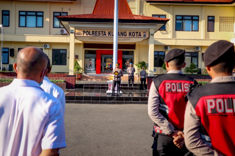 Pimpin Apel Terakhir, Wakapolresta AKBP Agung Wirata Sampaikan Pesan Perpisahan dan Apresiasi untuk Personel.