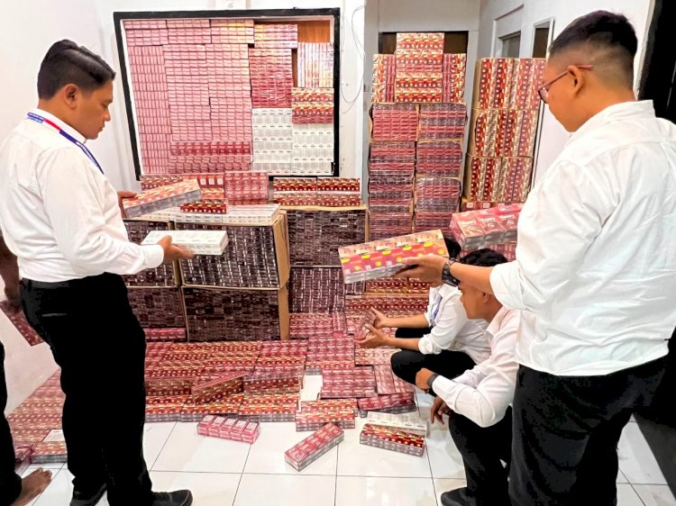 Ditreskrimsus Polda NTT Bongkar Dugaan Peredaran Rokok Ilegal di Empat Kabupaten, Ribuan Bungkus Diamankan.
