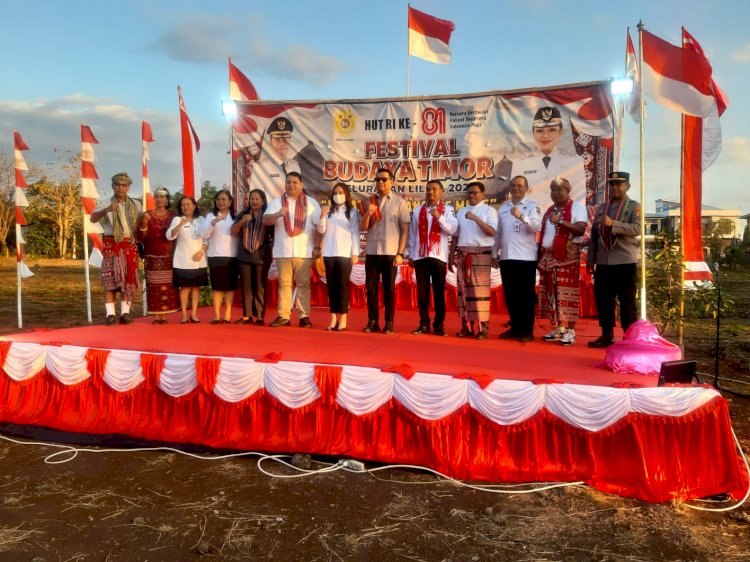 Bhabinkamtibmas Liliba Kawal Festival Budaya Timor, Pastikan Kegiatan HUT ke-81 RI Berlangsung Aman.