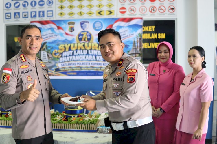 Syukuran HUT Lalu Lintas Bhayangkara ke-71, Kapolresta Kupang Kota Tekankan Pelayanan dengan Hati.