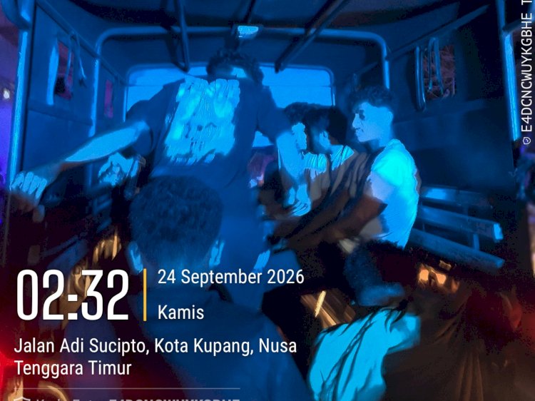 Patroli Lampu Biru Samapta Polresta Kupang Kota Respons Cepat Keributan, 9 Orang Diamankan.