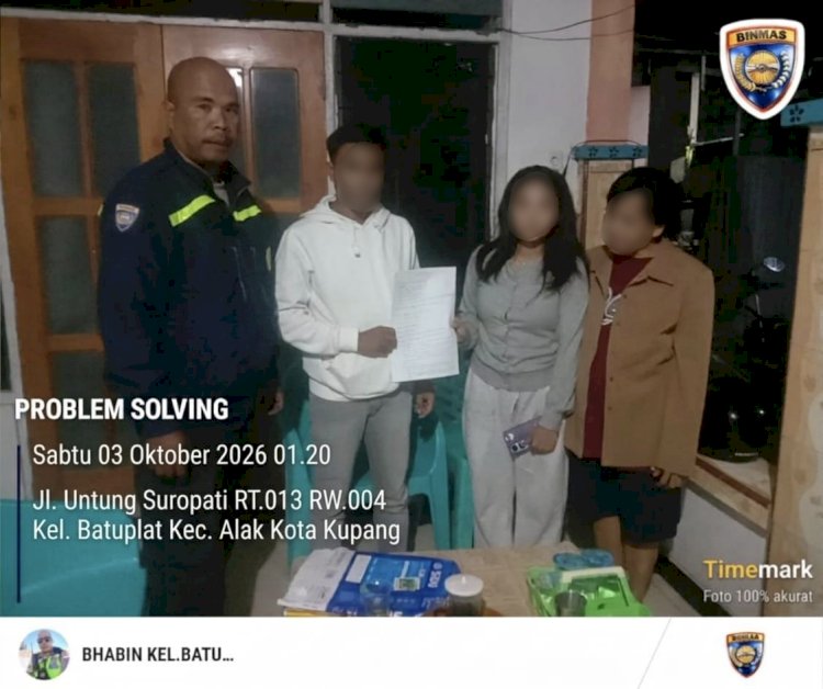 Dengan Pendekatan Humanis, Bhabinkamtibmas Batuplat Bantu Selesaikan Perselisihan Pasangan Kekasih.