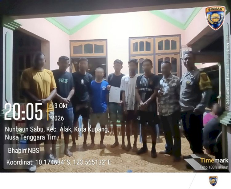 Kedepankan Hati dan Kekeluargaan, Bhabinkamtibmas Nunbaun Sabu Damaikan Perselisihan dan Ajak Remaja Jaga Kamtibmas.